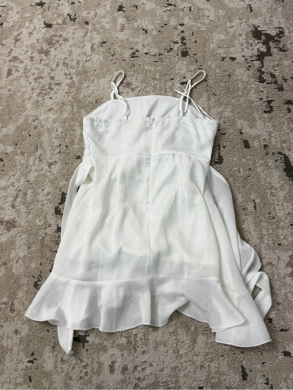 Altar'd State Britta Faux Wrap White Ruffle Trim Romantic Mini Dress Size S